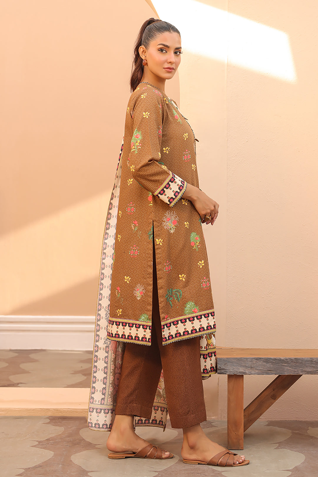 Zellbury | Unstitched 3 Piece Khaddar | Shirt Shalwar Dupatta - 0829 - House Of Hania