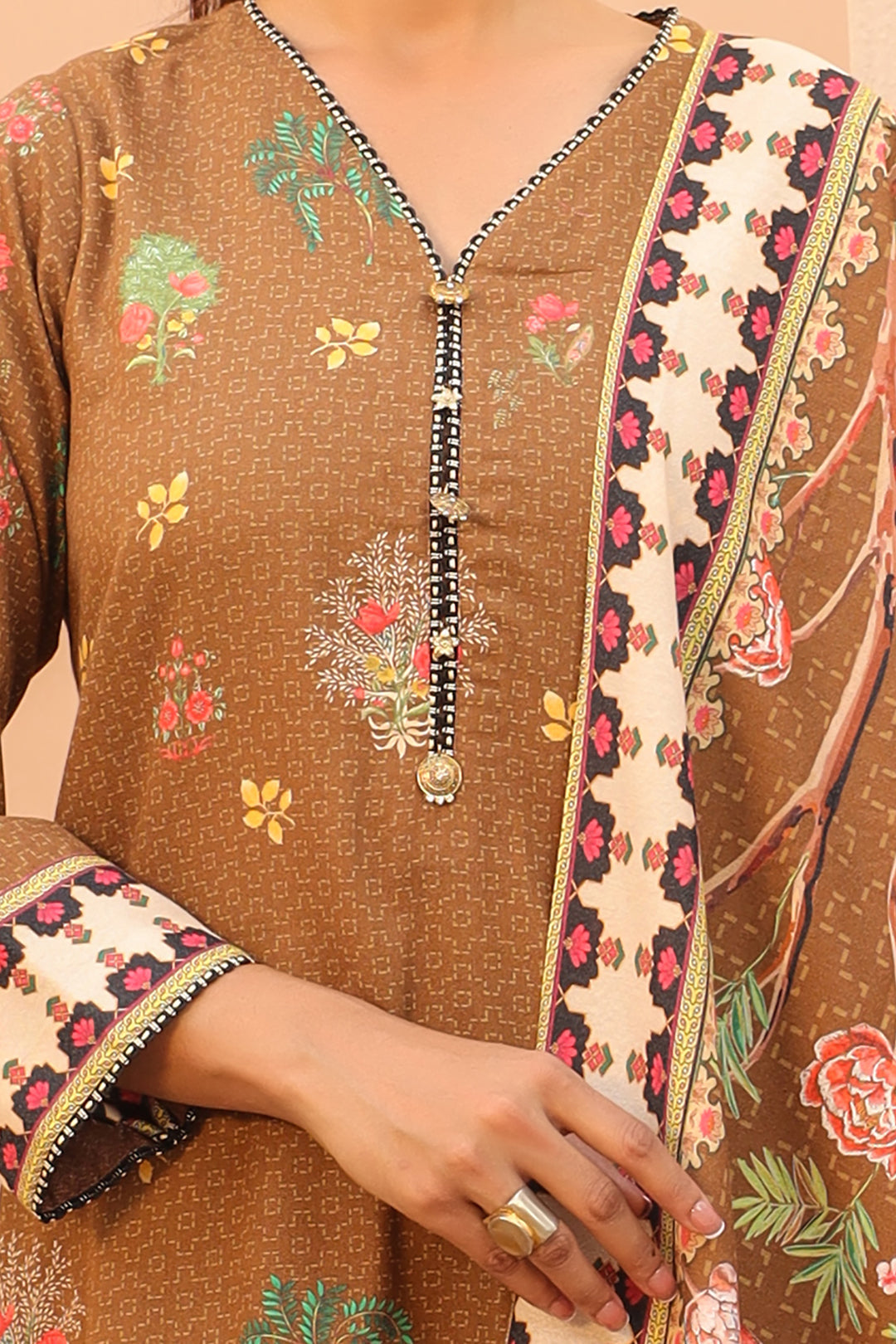 Zellbury | Unstitched 3 Piece Khaddar | Shirt Shalwar Dupatta - 0829 - House Of Hania