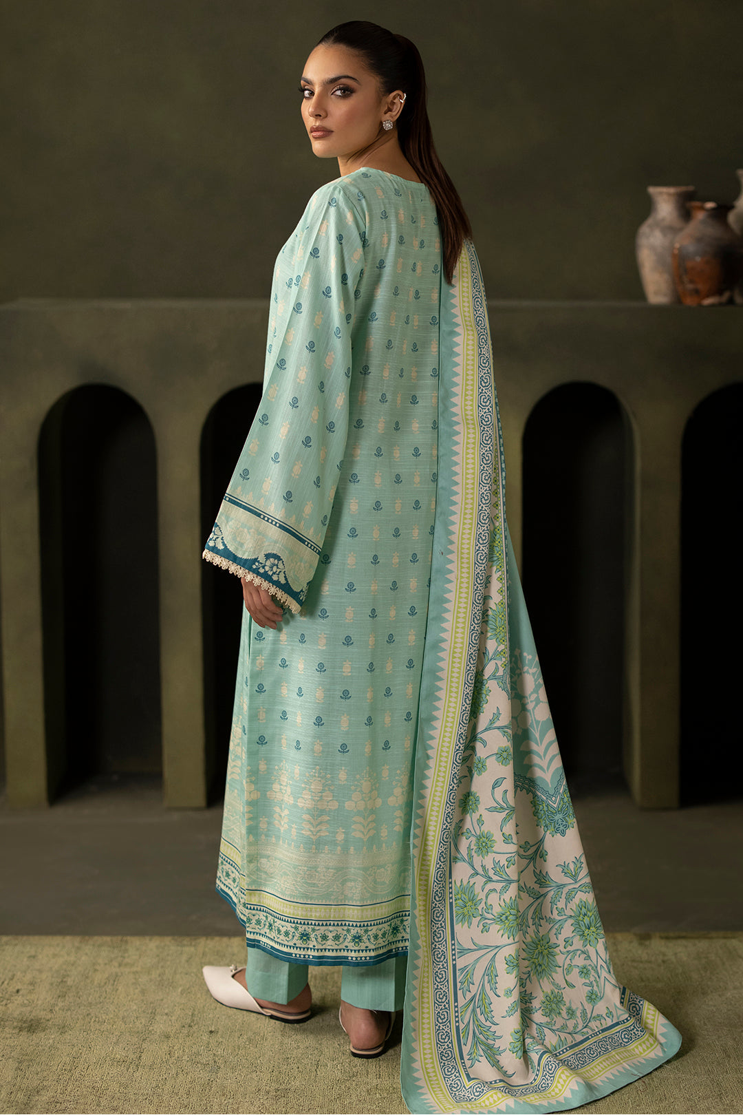 Zellbury | Unstitched 3 Piece Khaddar | Shirt Shalwar Shawl - 0198 - House Of Hania