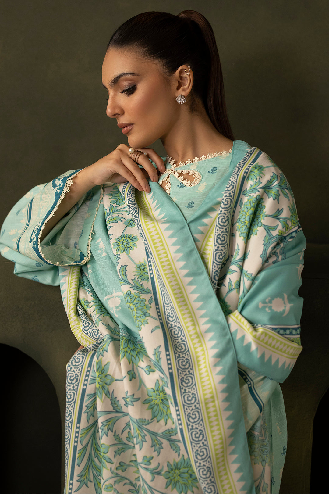 Zellbury | Unstitched 3 Piece Khaddar | Shirt Shalwar Shawl - 0198 - House Of Hania
