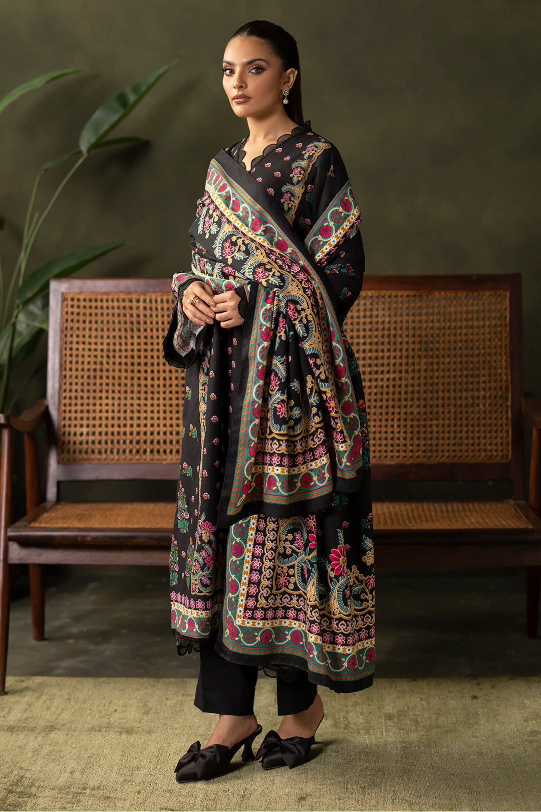 Zellbury | Unstitched 3 Piece Khaddar | Shirt Shalwar Shawl - 0286 - House Of Hania