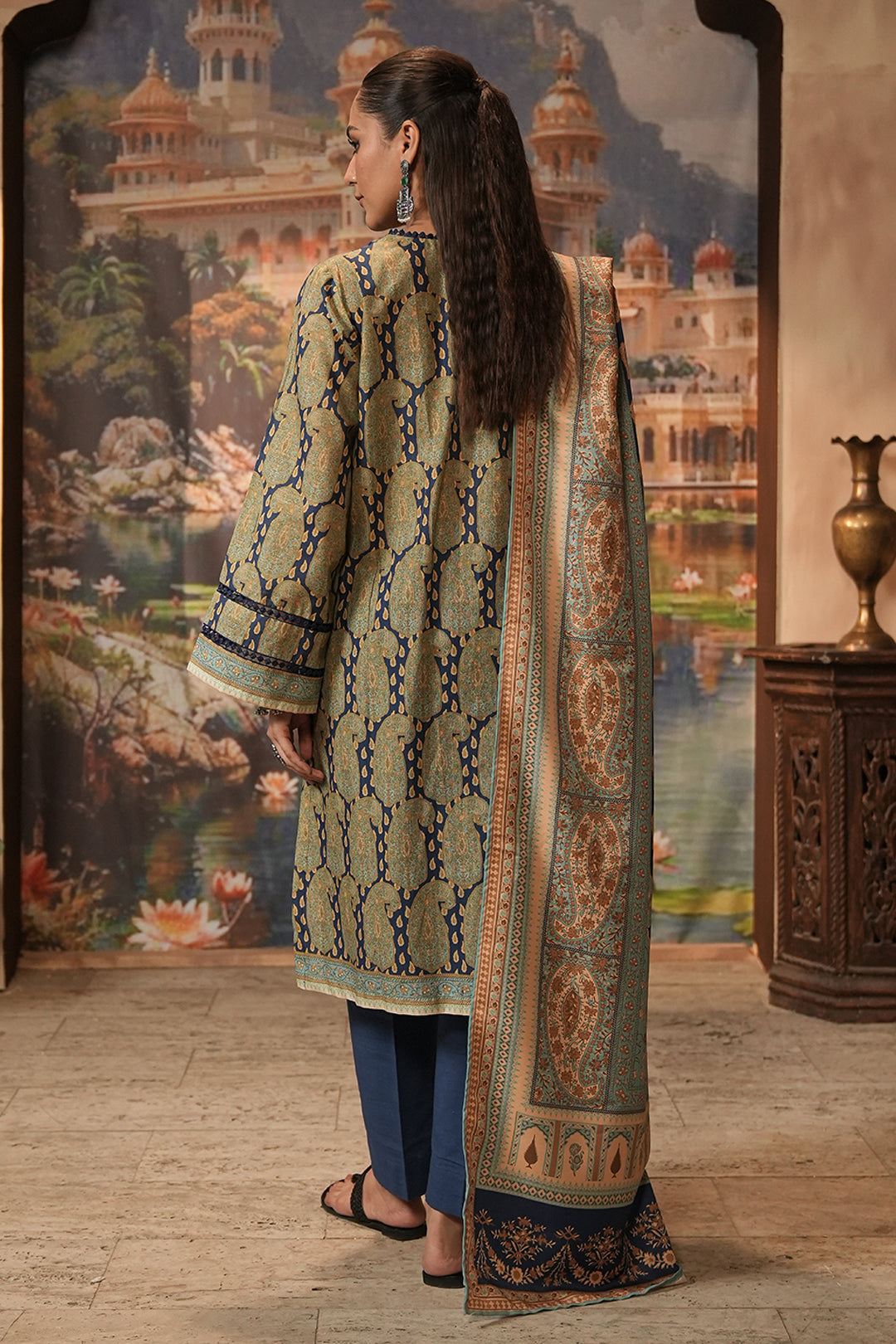 Zellbury | Unstitched 3 Piece Khaddar | Shirt Shalwar Shawl - 0381 - House Of Hania