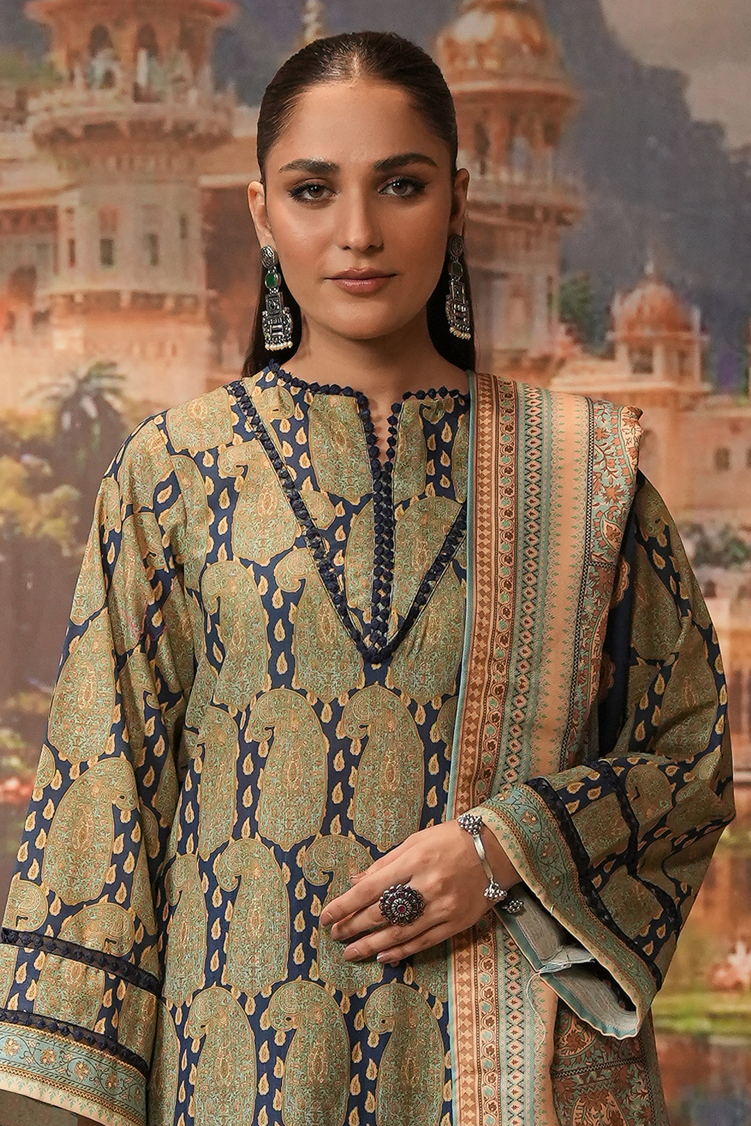 Zellbury | Unstitched 3 Piece Khaddar | Shirt Shalwar Shawl - 0381 - House Of Hania