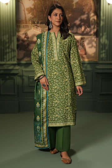 Zellbury | Unstitched 3 Piece Khaddar | Shirt Shalwar Shawl - 0384 - House Of Hania