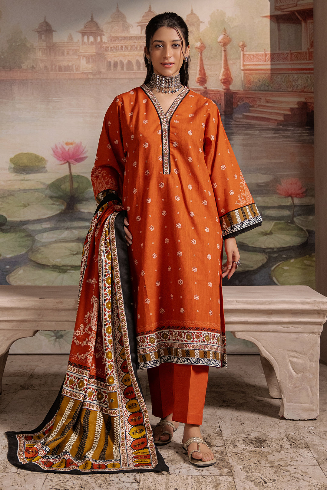 Zellbury | Unstitched 3 Piece Khaddar | Shirt Shalwar Shawl - 0391 - House Of Hania