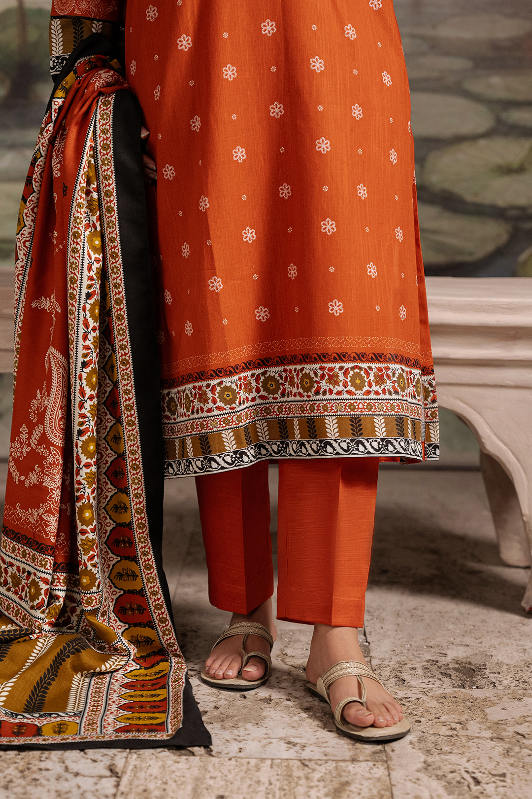 Zellbury | Unstitched 3 Piece Khaddar | Shirt Shalwar Shawl - 0391 - House Of Hania