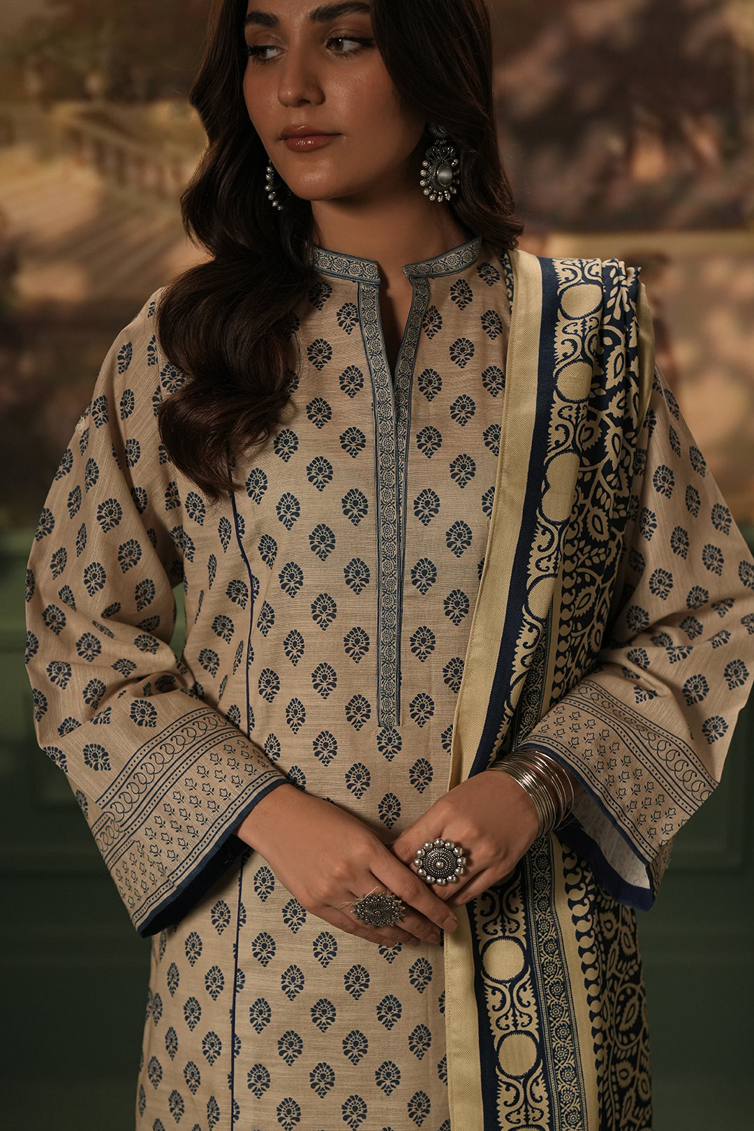 Zellbury | Unstitched 3 Piece Khaddar | Shirt Shalwar Shawl - 0392 - House Of Hania