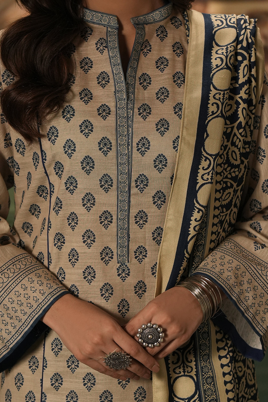 Zellbury | Unstitched 3 Piece Khaddar | Shirt Shalwar Shawl - 0392 - House Of Hania