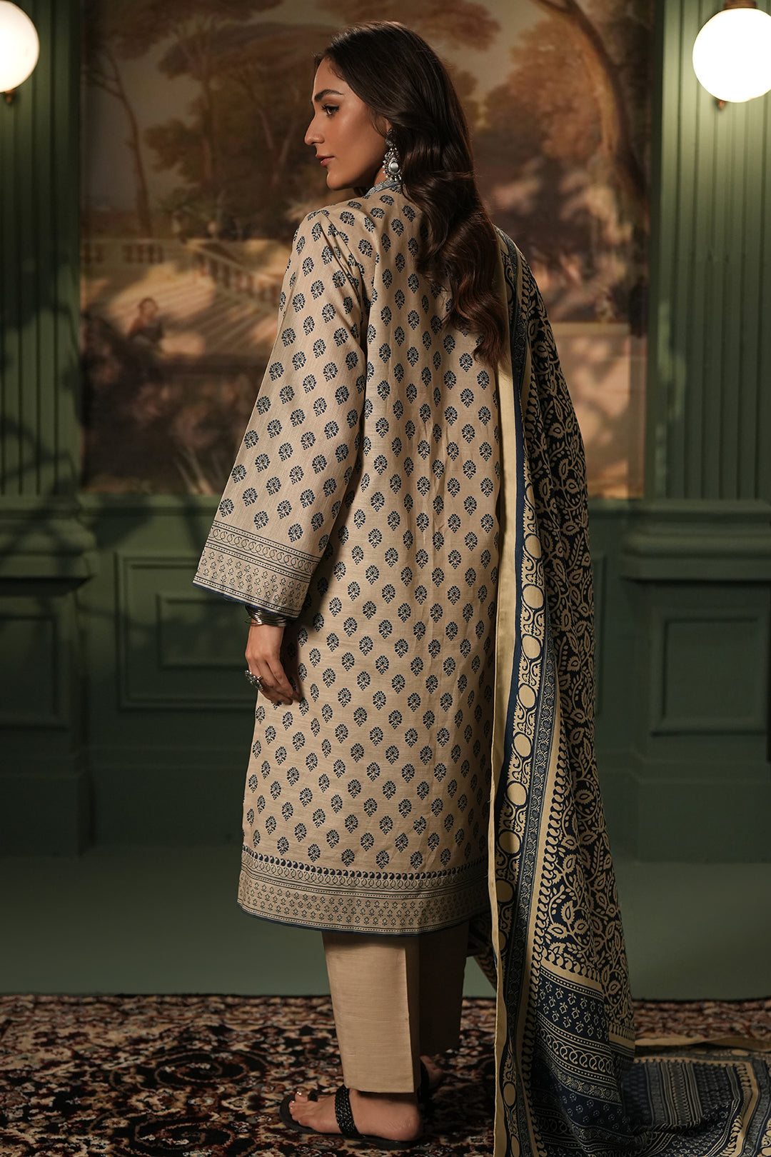Zellbury | Unstitched 3 Piece Khaddar | Shirt Shalwar Shawl - 0392 - House Of Hania