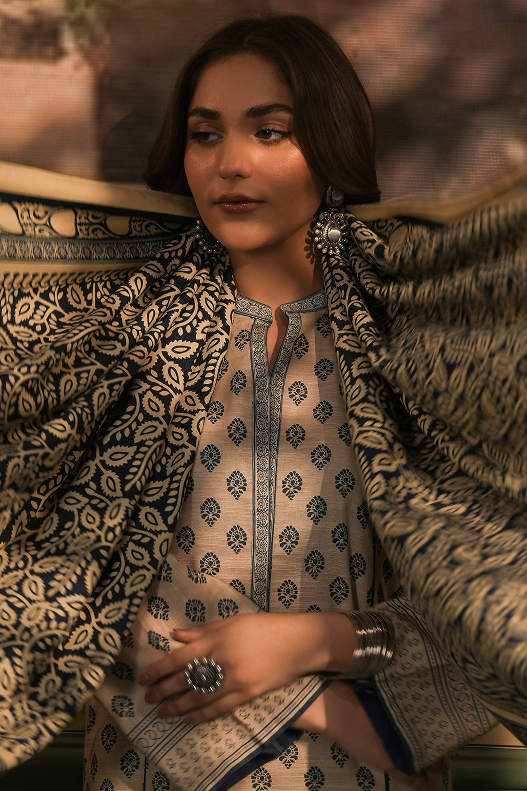 Zellbury | Unstitched 3 Piece Khaddar | Shirt Shalwar Shawl - 0392 - House Of Hania