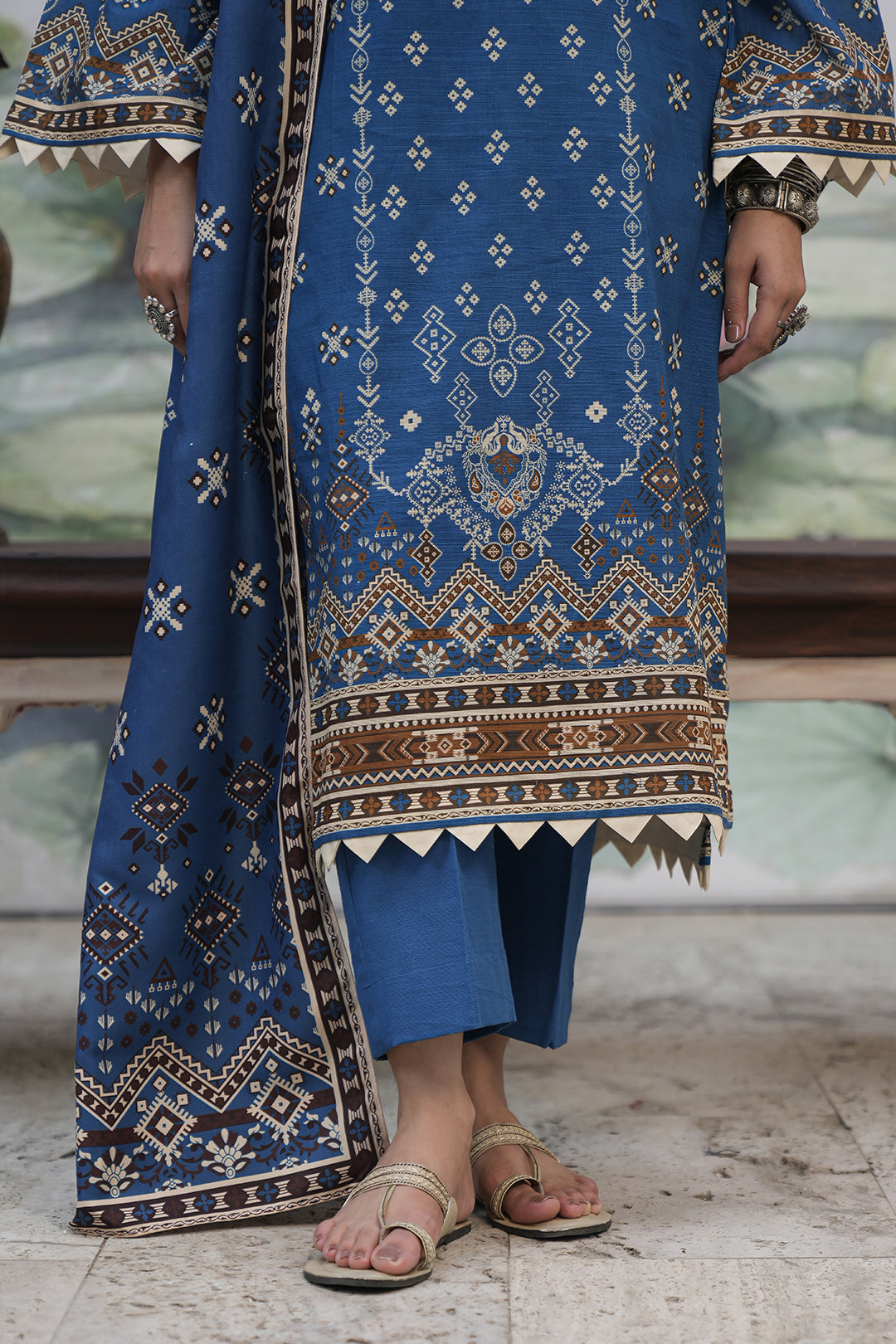 Zellbury | Unstitched 3 Piece Khaddar | Shirt Shalwar Shawl - 0466 - House Of Hania
