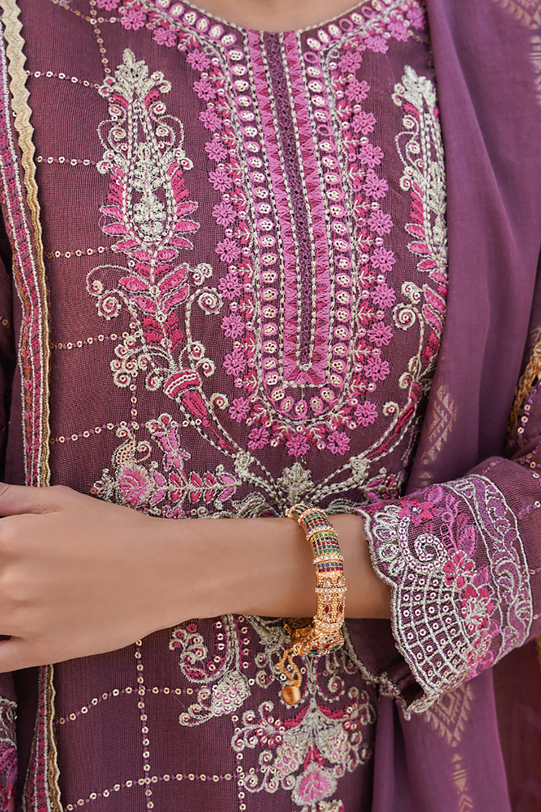 Zellbury | Unstitched 3 Piece Khaddi | Embroidered Shirt Shalwar Dupatta - 0356 - House Of Hania