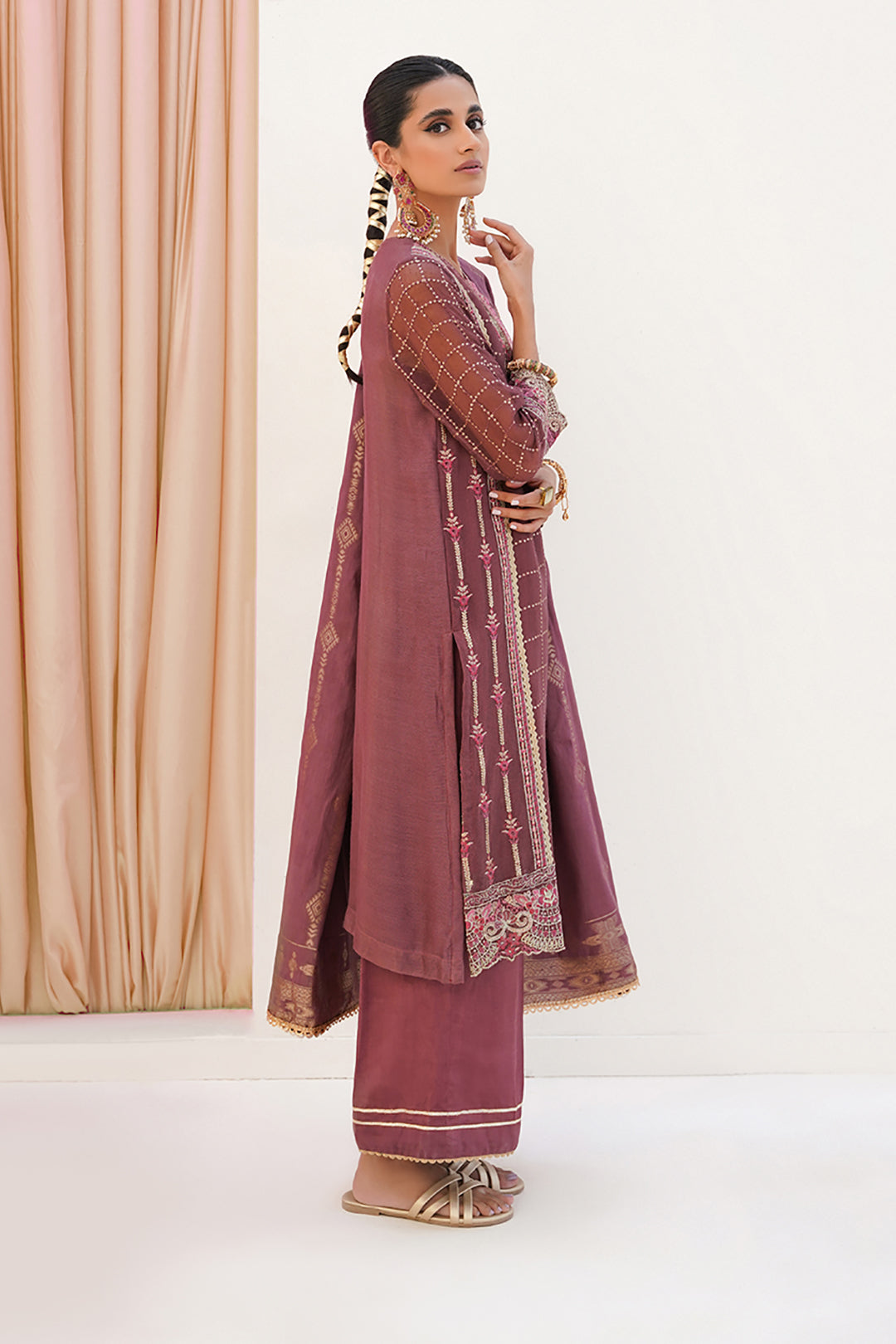 Zellbury | Unstitched 3 Piece Khaddi | Embroidered Shirt Shalwar Dupatta - 0356 - House Of Hania