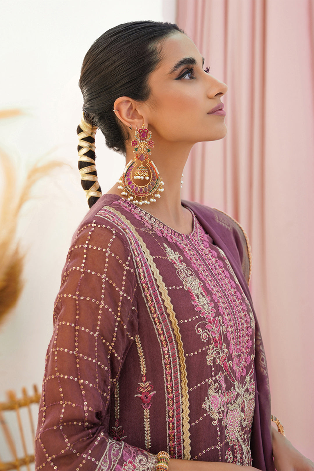 Zellbury | Unstitched 3 Piece Khaddi | Embroidered Shirt Shalwar Dupatta - 0356 - House Of Hania