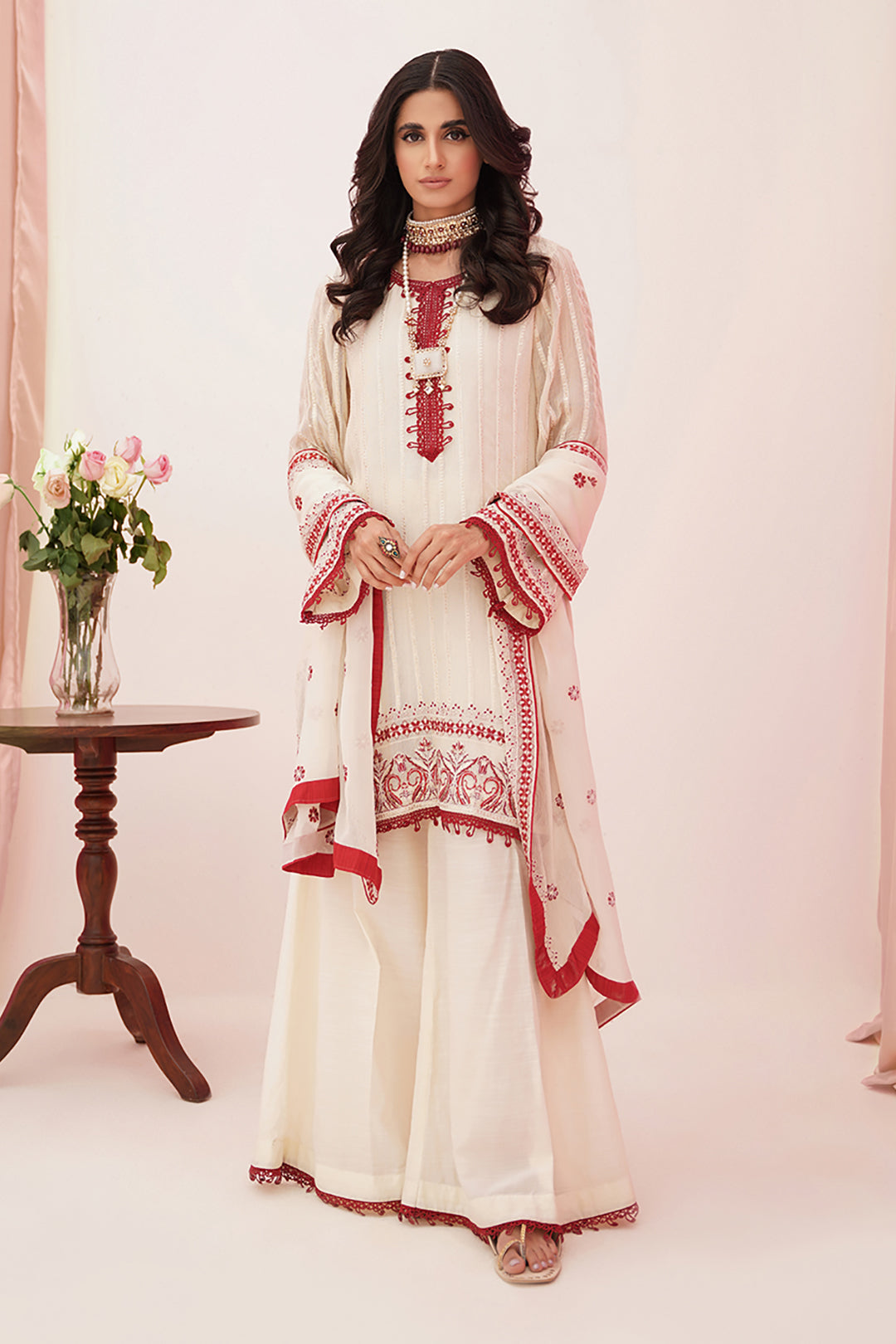 Zellbury | Unstitched 3 Piece Khaddi | Embroidered Shirt Shalwar Dupatta - 0363 - House Of Hania