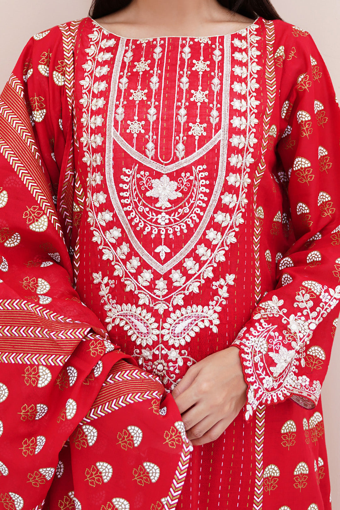 Zellbury | Unstitched 3 Piece Lawn | Embroidered Shirt Shalwar Dupatta - 0195 - House Of Hania