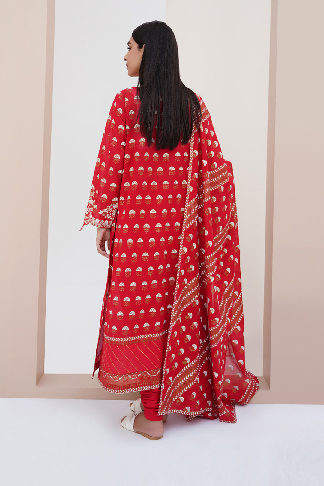 Zellbury | Unstitched 3 Piece Lawn | Embroidered Shirt Shalwar Dupatta - 0195 - House Of Hania