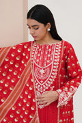 Zellbury | Unstitched 3 Piece Lawn | Embroidered Shirt Shalwar Dupatta - 0195 - House Of Hania