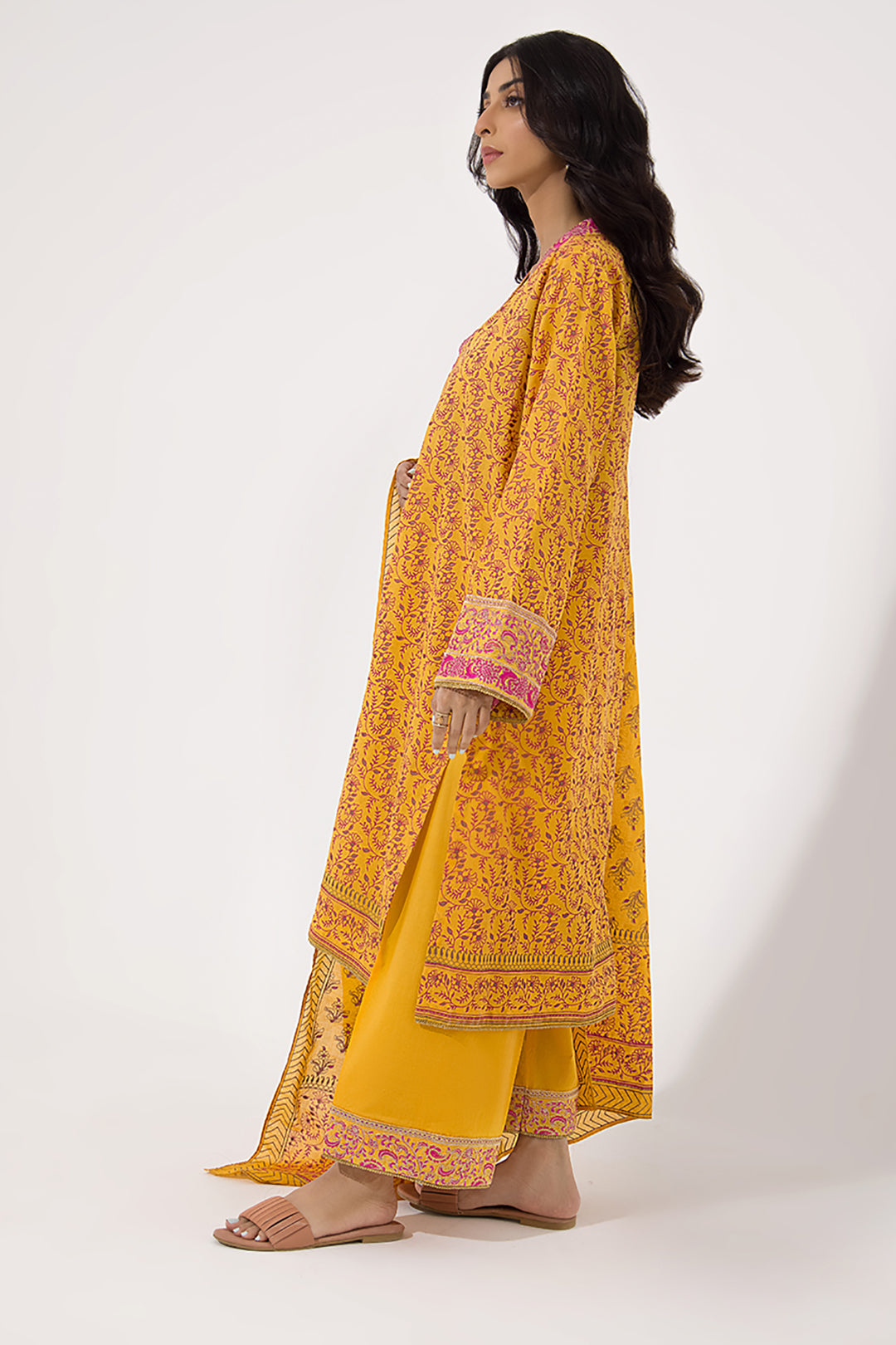 Zellbury | Unstitched 3 Piece Lawn | Embroidered Shirt Shalwar Dupatta - 0199 - House Of Hania