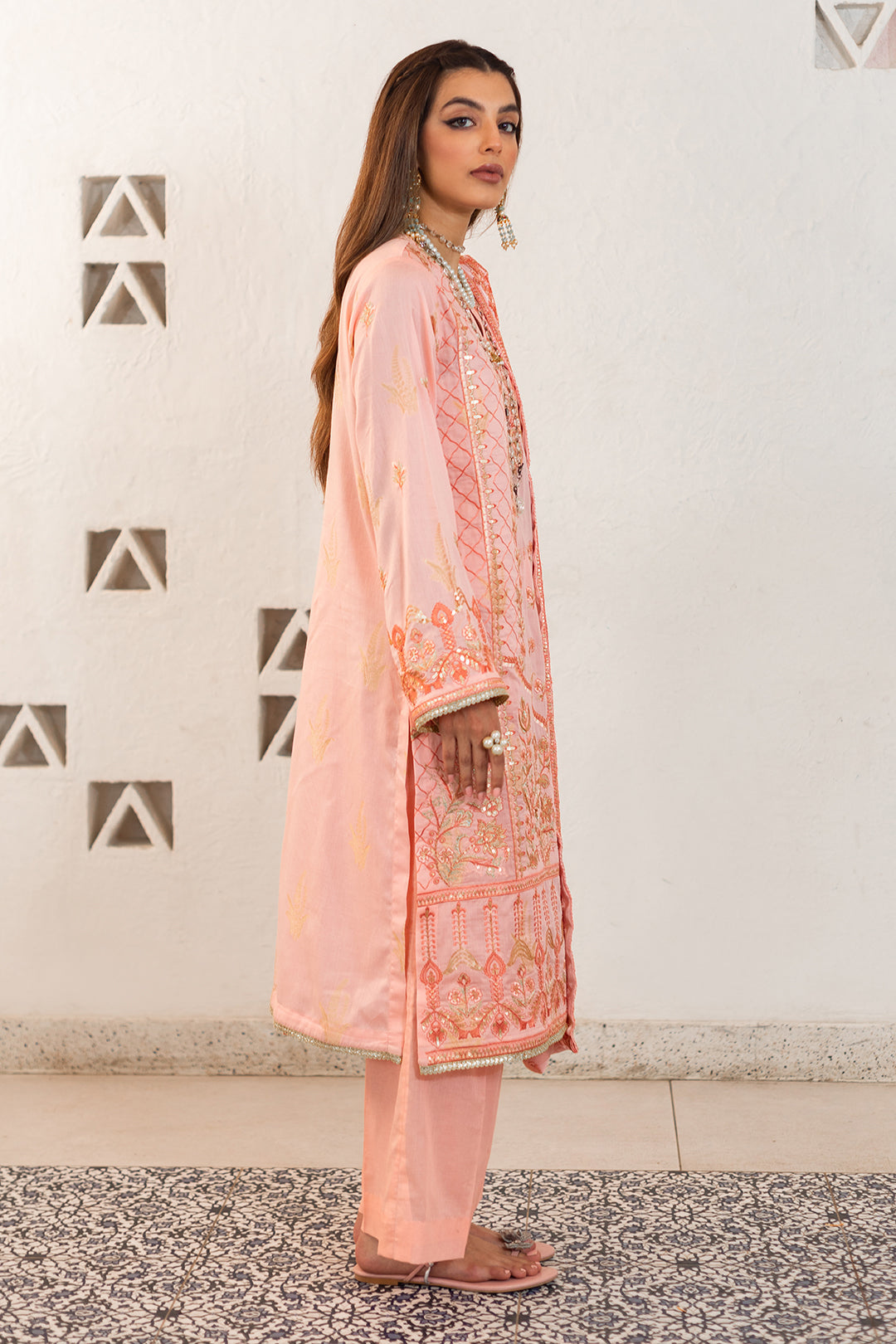 Zellbury | Unstitched 3 Piece Lawn | Embroidered Shirt Shalwar Dupatta - 0324 - House Of Hania