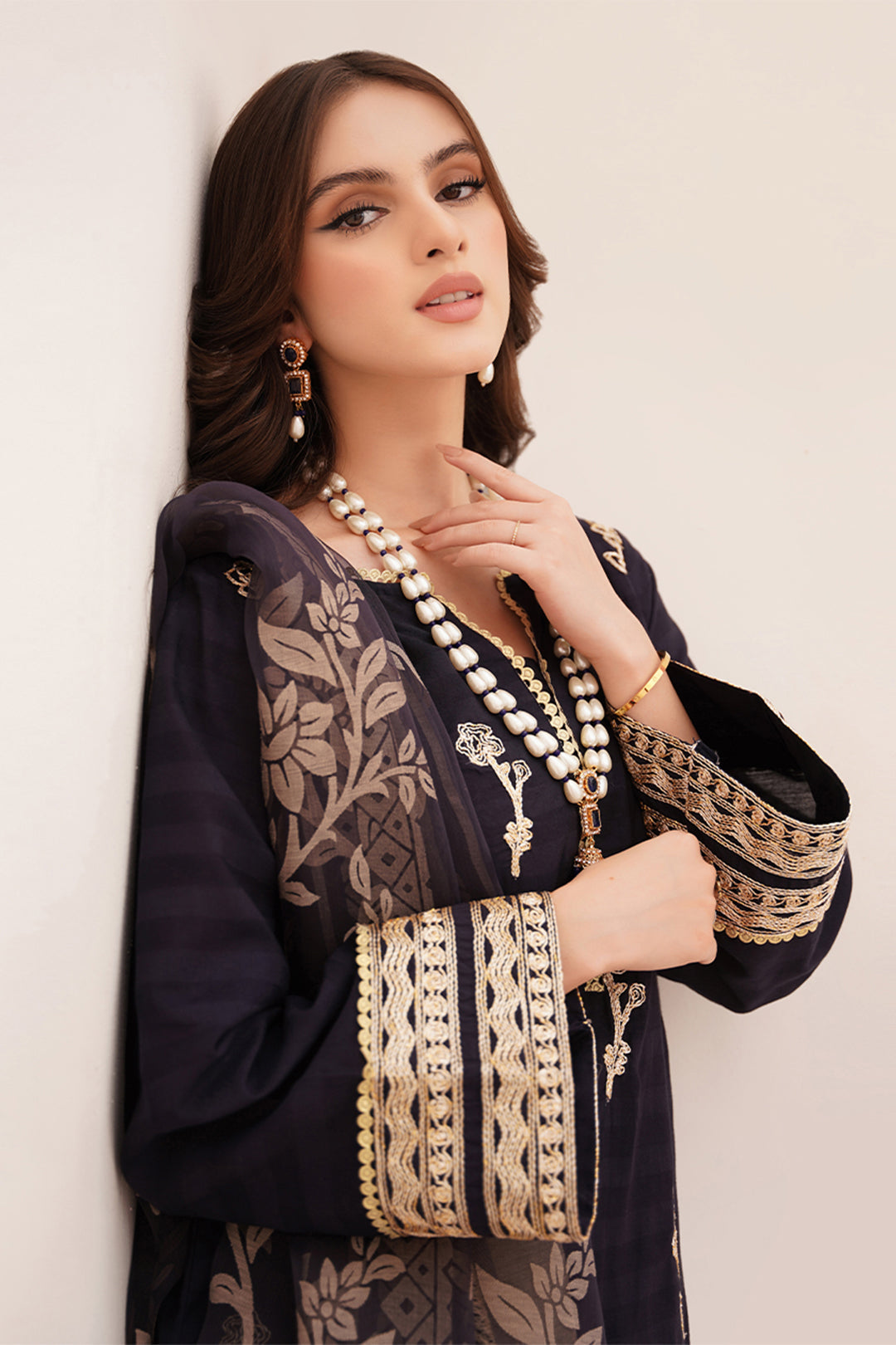 Zellbury | Unstitched 3 Piece Lawn | Embroidered Shirt Shalwar Dupatta - 0355 - House Of Hania