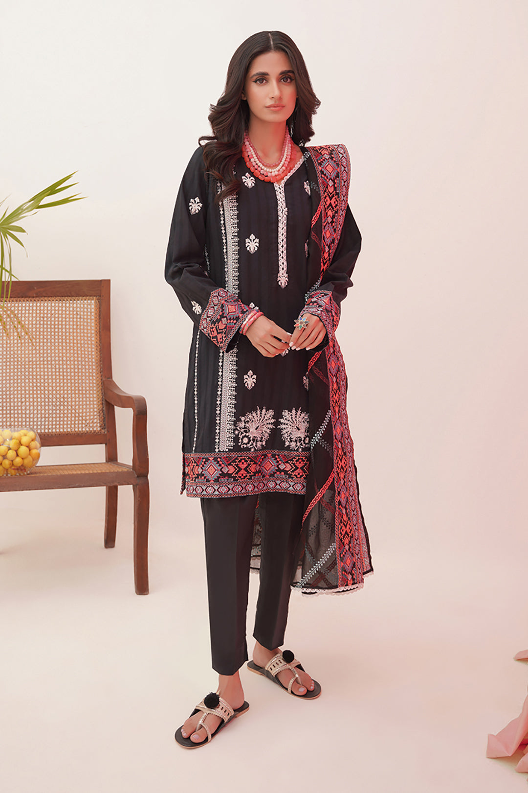 Zellbury | Unstitched 3 Piece Lawn | Embroidered Shirt Shalwar Dupatta - 0360 - House Of Hania