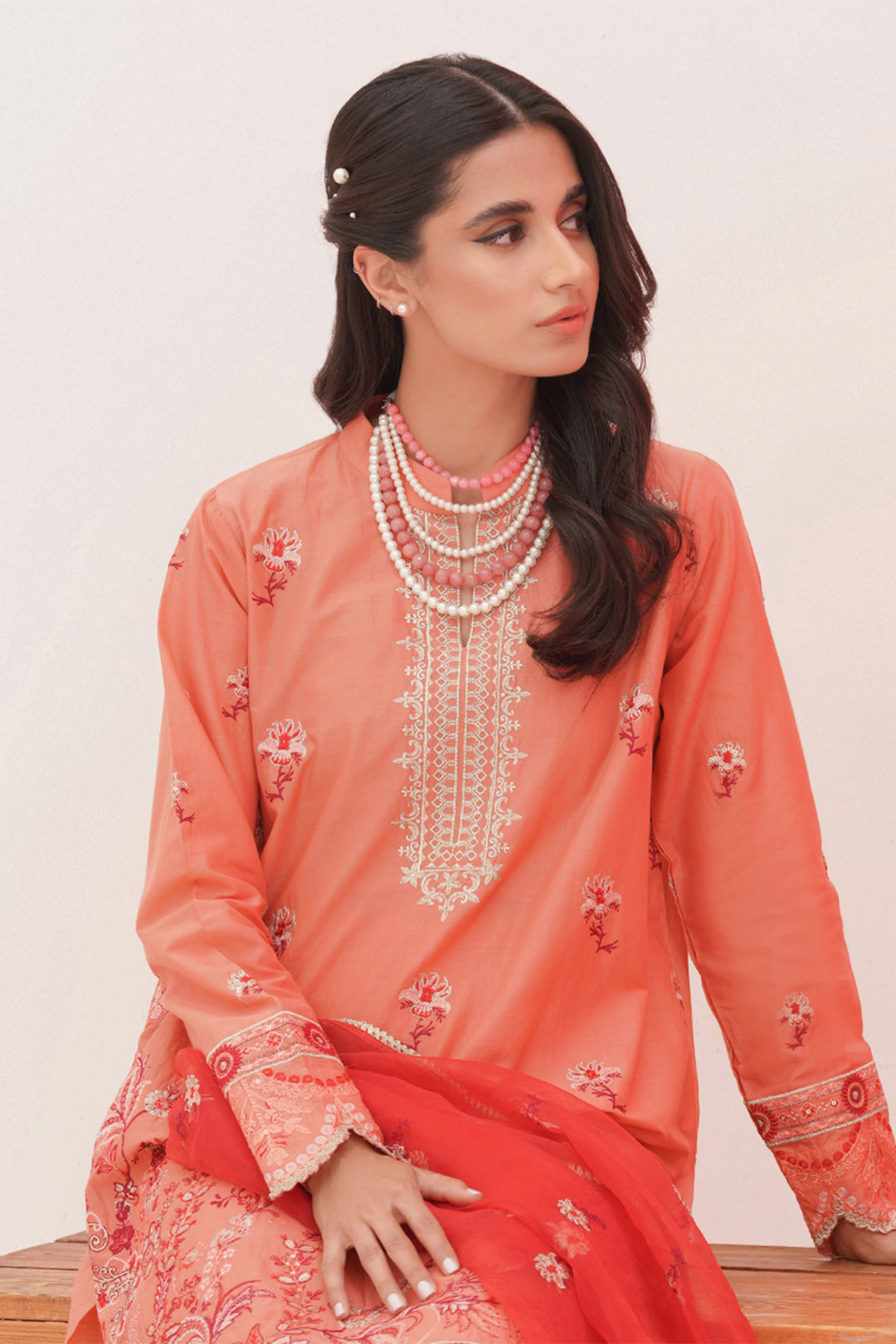 Zellbury | Unstitched 3 Piece Lawn | Embroidered Shirt Shalwar Dupatta - 0365 - House Of Hania