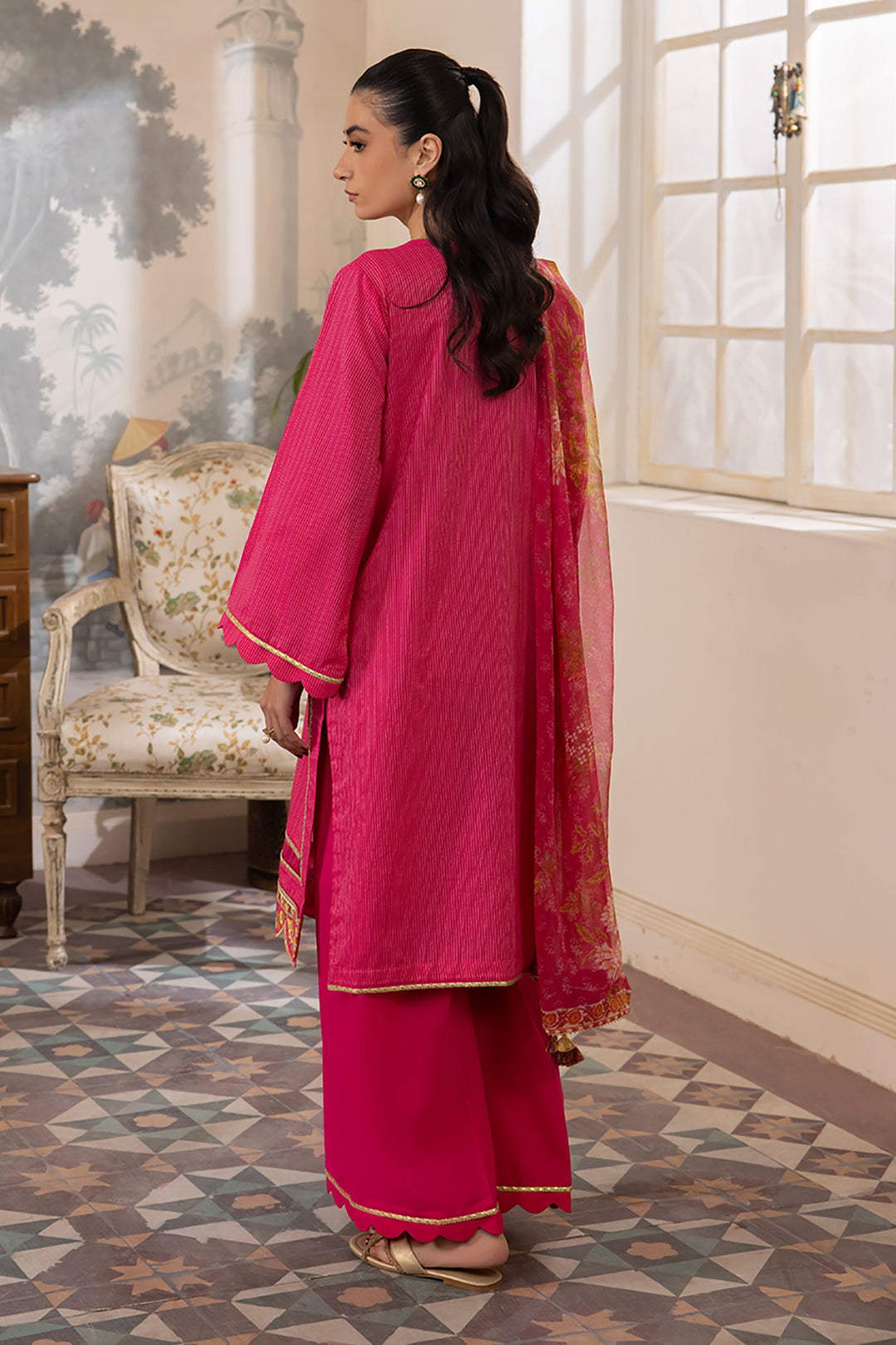 Zellbury | Unstitched 3 Piece Lawn | Embroidered Shirt Shalwar Dupatta - 1116 - House Of Hania