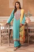 Zellbury | Unstitched 3 Piece Lawn | Embroidered Shirt Shalwar Dupatta - 1146 - House Of Hania