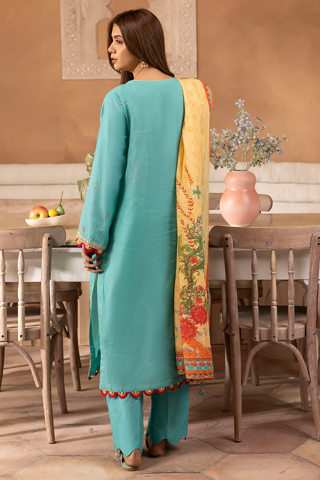 Zellbury | Unstitched 3 Piece Lawn | Embroidered Shirt Shalwar Dupatta - 1146 - House Of Hania