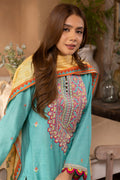 Zellbury | Unstitched 3 Piece Lawn | Embroidered Shirt Shalwar Dupatta - 1146 - House Of Hania