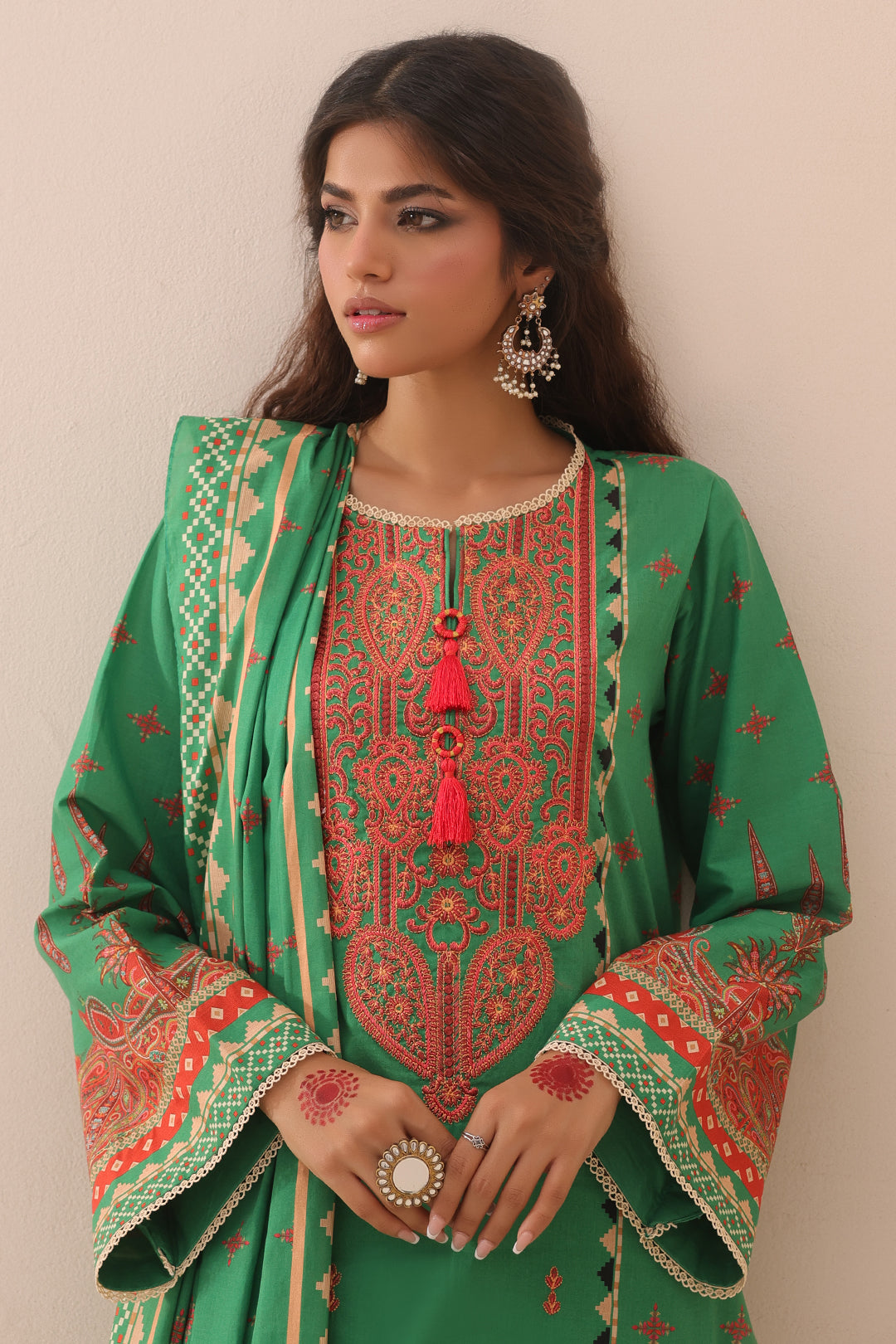 Zellbury | Unstitched 3 Piece Lawn | Embroidered Shirt Shalwar Dupatta - 1247 - House Of Hania