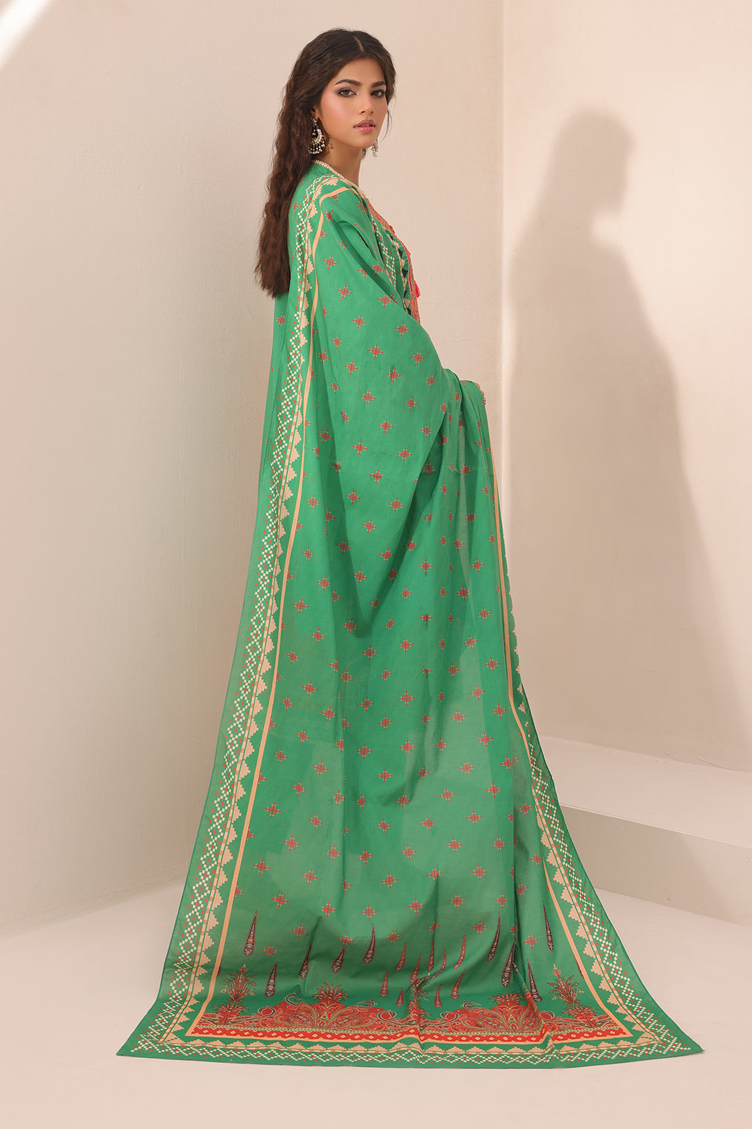 Zellbury | Unstitched 3 Piece Lawn | Embroidered Shirt Shalwar Dupatta - 1247 - House Of Hania