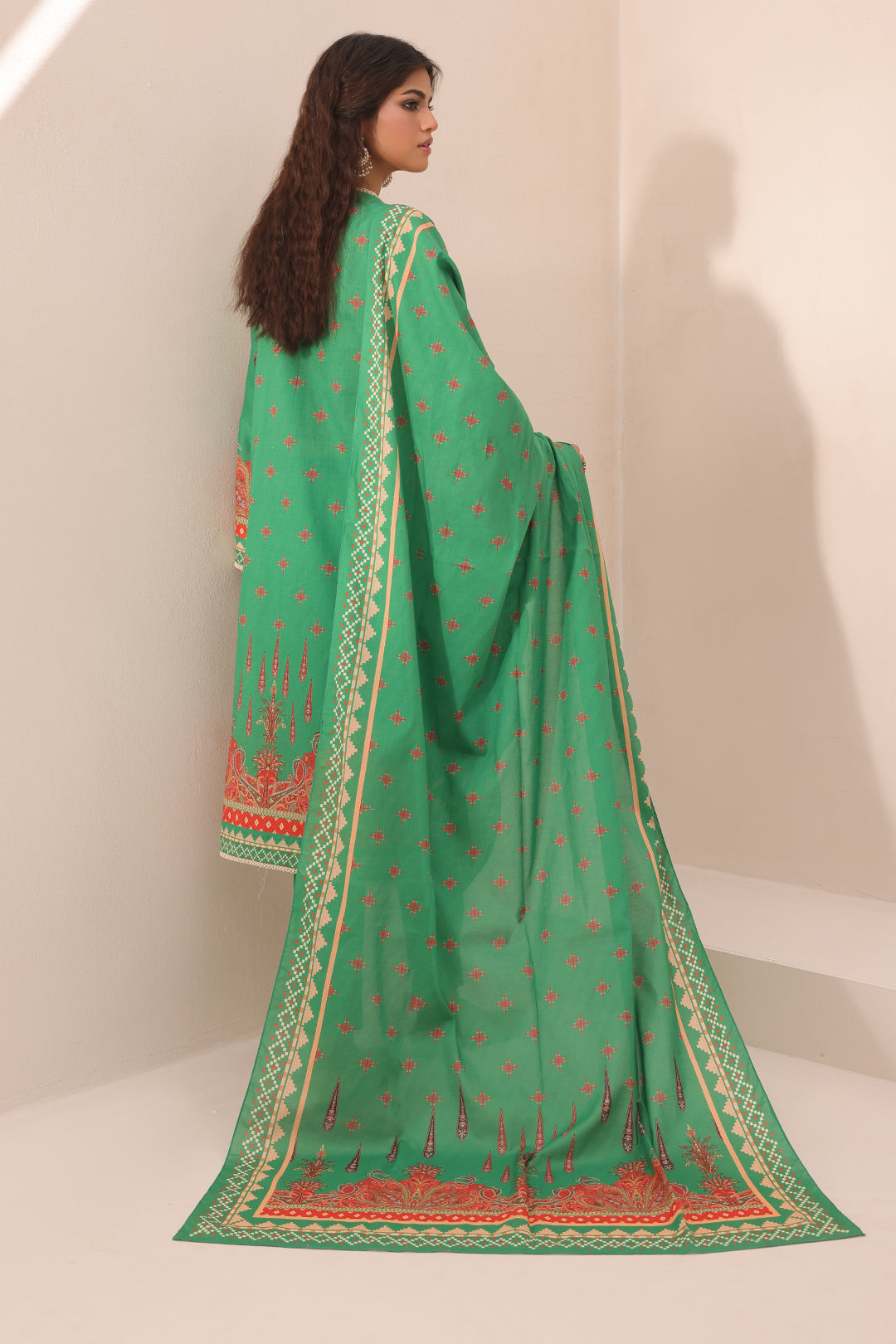 Zellbury | Unstitched 3 Piece Lawn | Embroidered Shirt Shalwar Dupatta - 1247 - House Of Hania