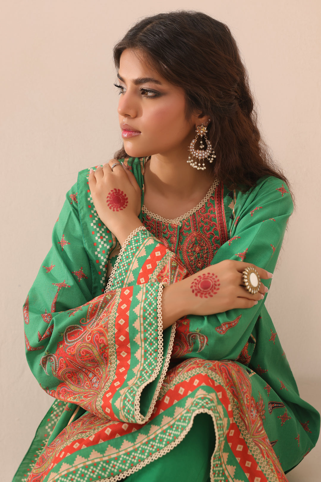 Zellbury | Unstitched 3 Piece Lawn | Embroidered Shirt Shalwar Dupatta - 1247 - House Of Hania