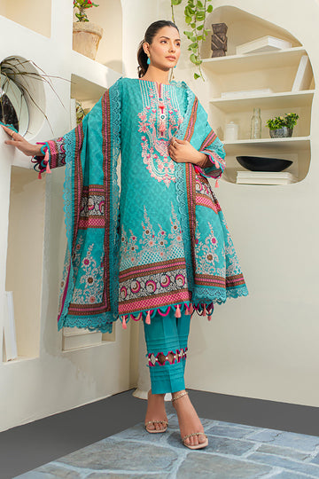 Zellbury | Unstitched 3 Piece Lawn | Embroidered Shirt Shalwar Dupatta - 1249 - House Of Hania