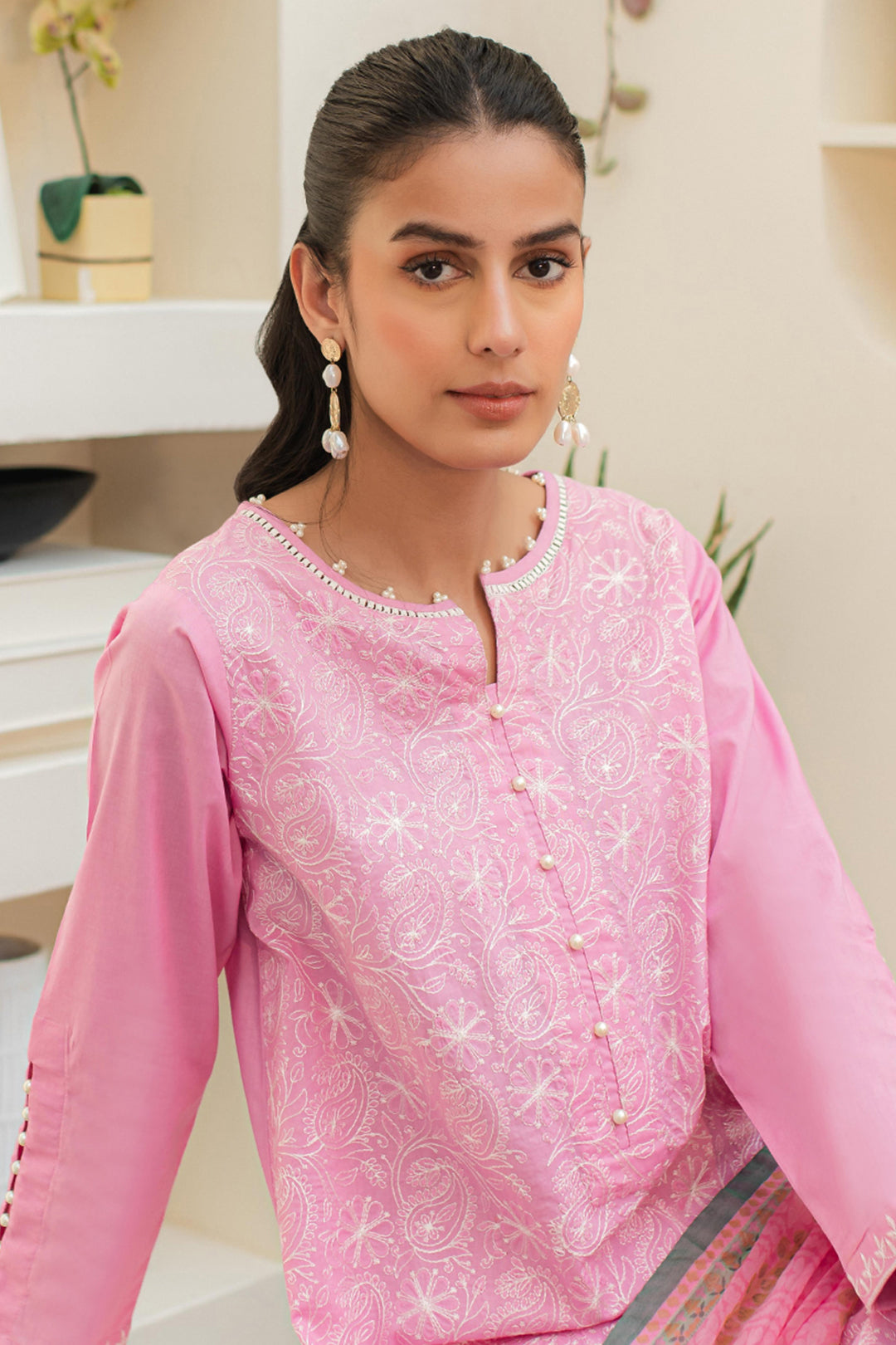 Zellbury | Unstitched 3 Piece Lawn | Embroidered Shirt Shalwar Dupatta - 1260 - House Of Hania