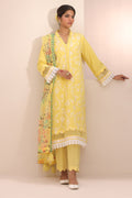 Zellbury | Unstitched 3 Piece Lawn | Embroidered Shirt Shalwar Dupatta - 1261 - House Of Hania