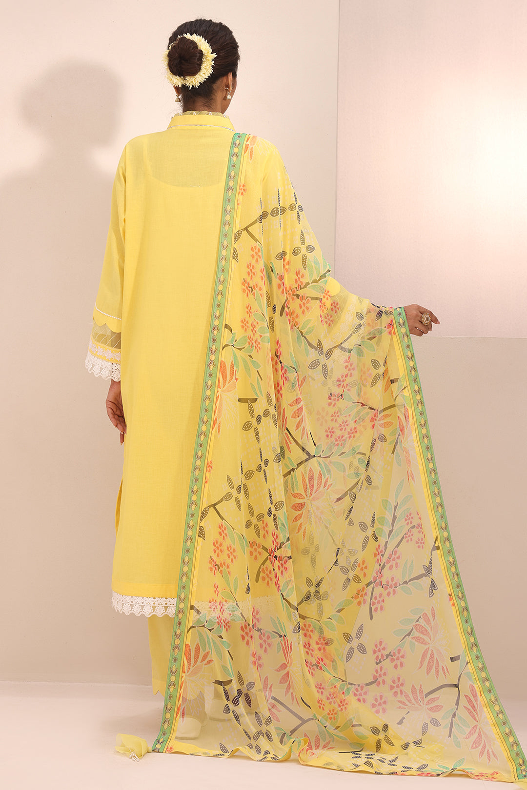 Zellbury | Unstitched 3 Piece Lawn | Embroidered Shirt Shalwar Dupatta - 1261 - House Of Hania
