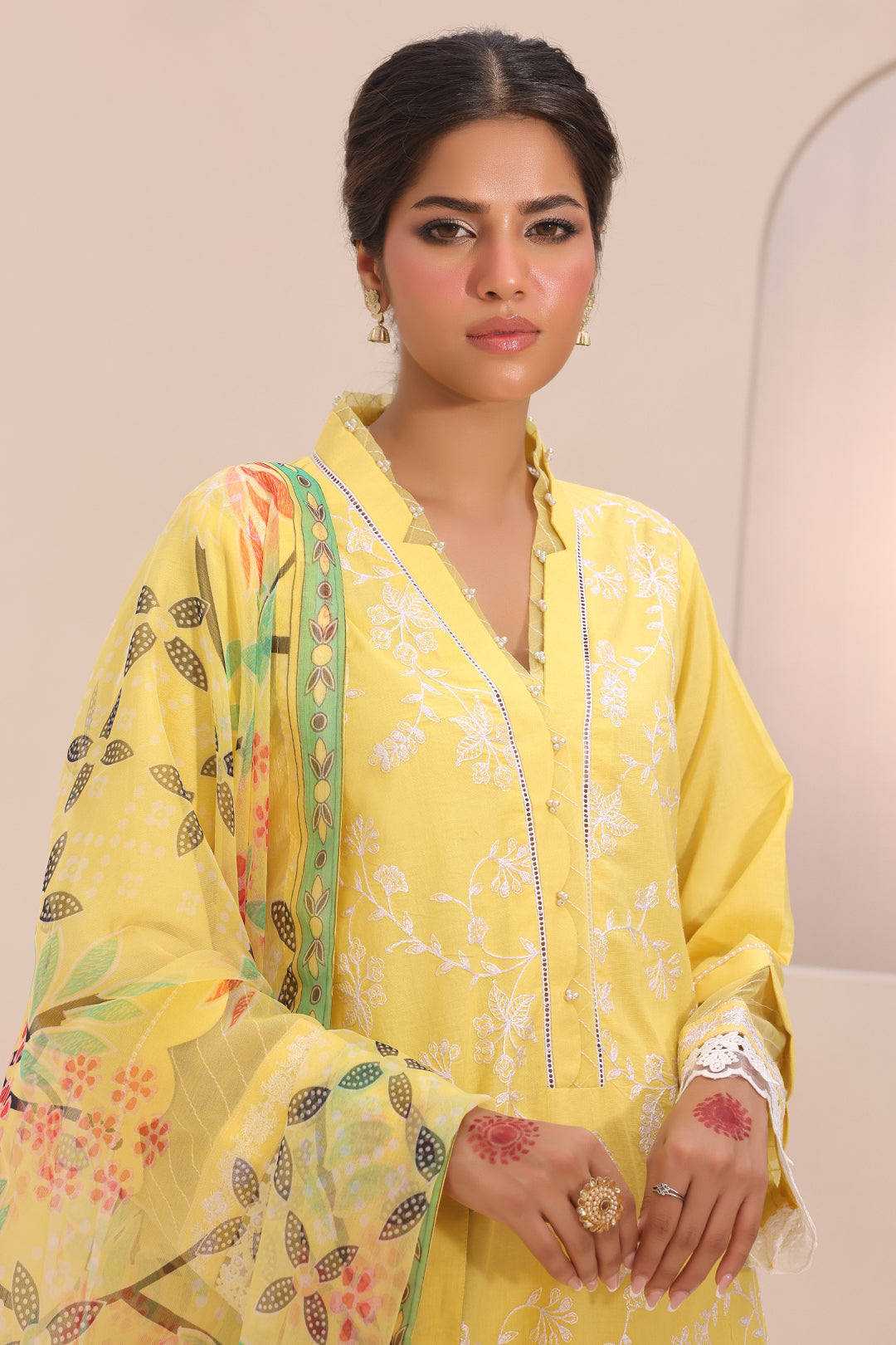 Zellbury | Unstitched 3 Piece Lawn | Embroidered Shirt Shalwar Dupatta - 1261 - House Of Hania