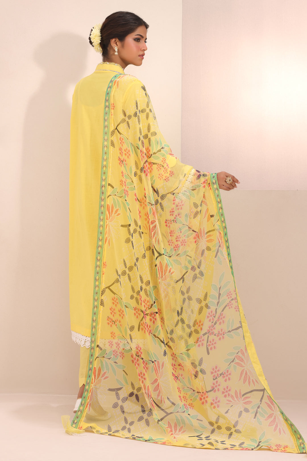 Zellbury | Unstitched 3 Piece Lawn | Embroidered Shirt Shalwar Dupatta - 1261 - House Of Hania