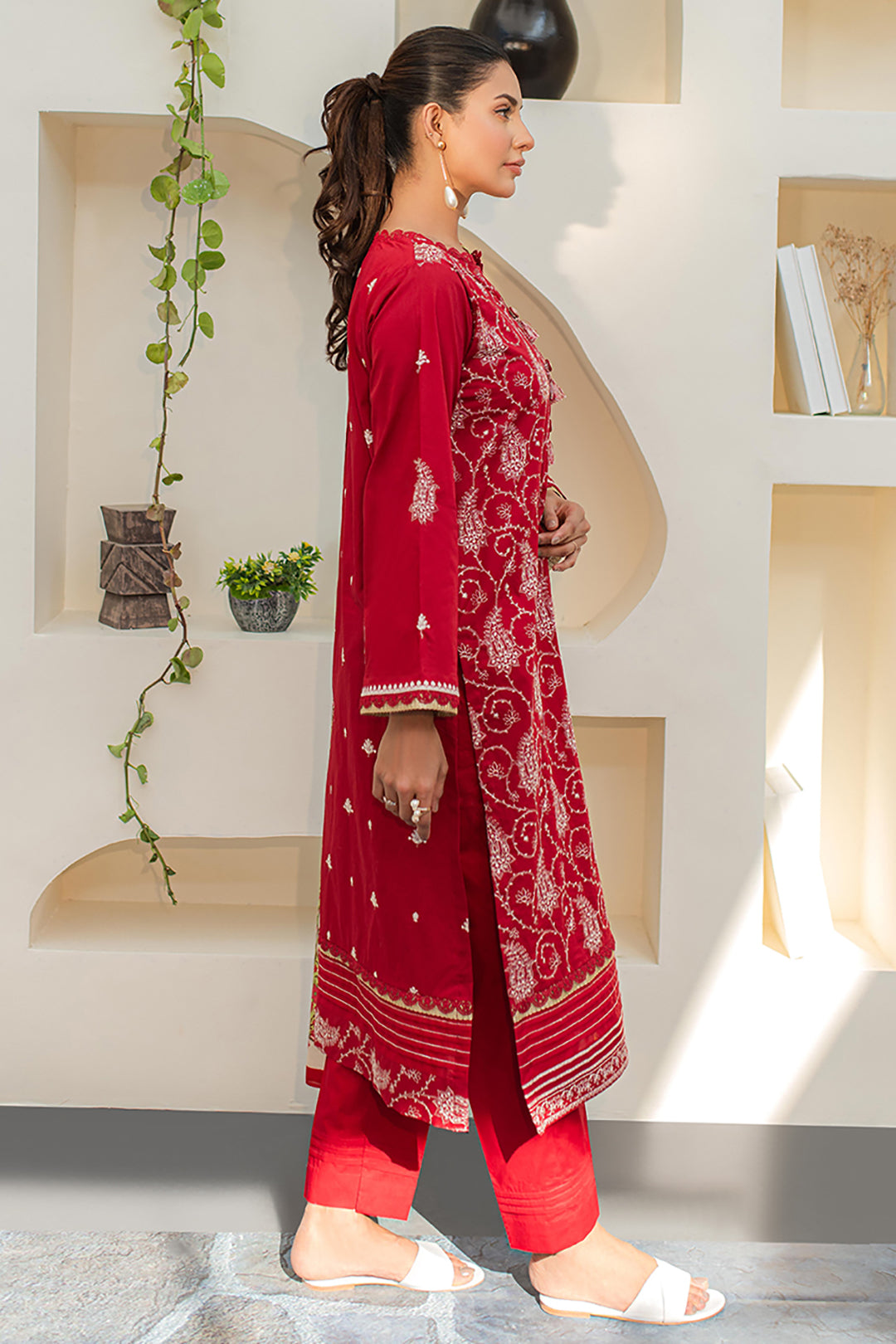 Zellbury | Unstitched 3 Piece Lawn | Embroidered Shirt Shalwar Dupatta - 1262 - House Of Hania
