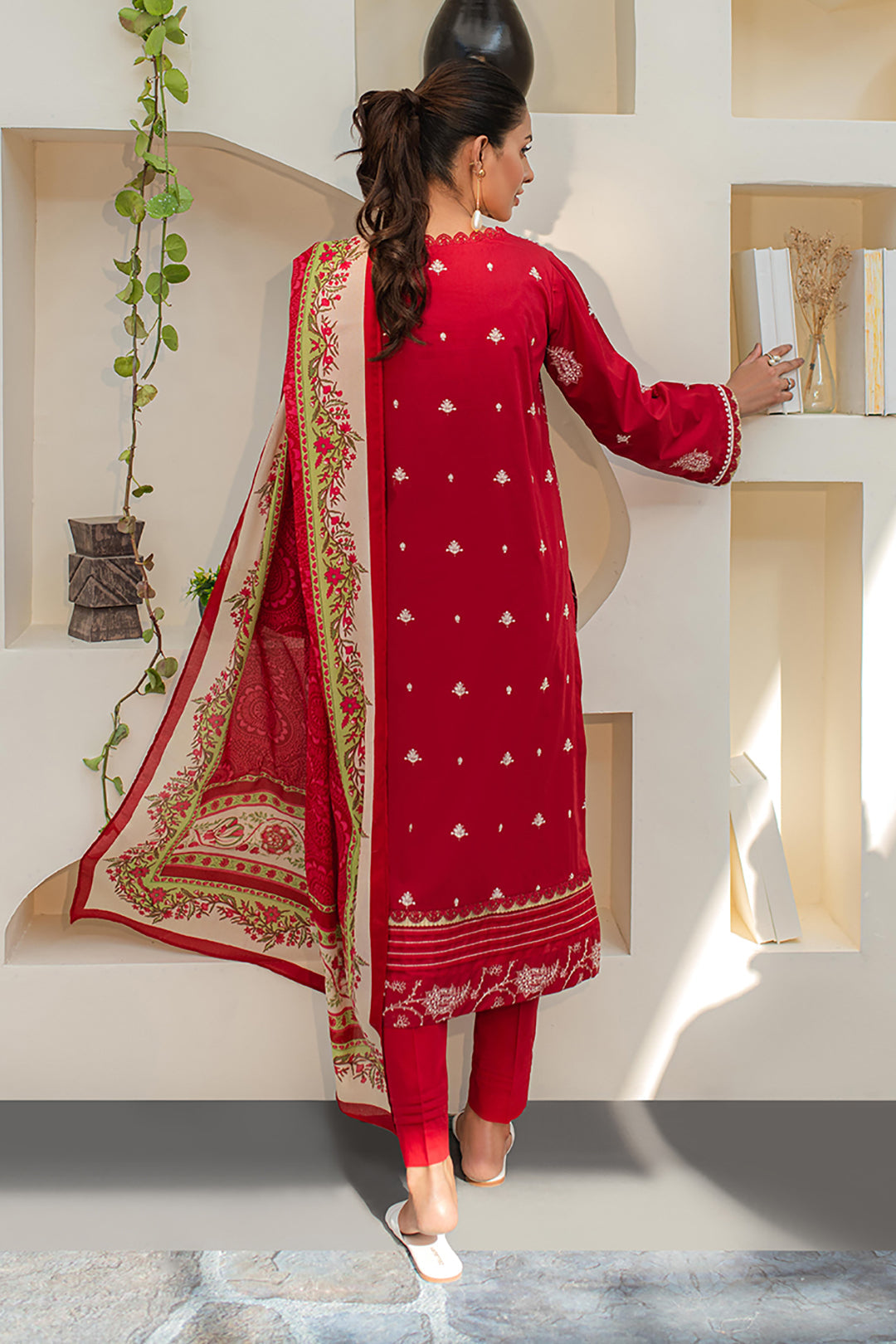 Zellbury | Unstitched 3 Piece Lawn | Embroidered Shirt Shalwar Dupatta - 1262 - House Of Hania