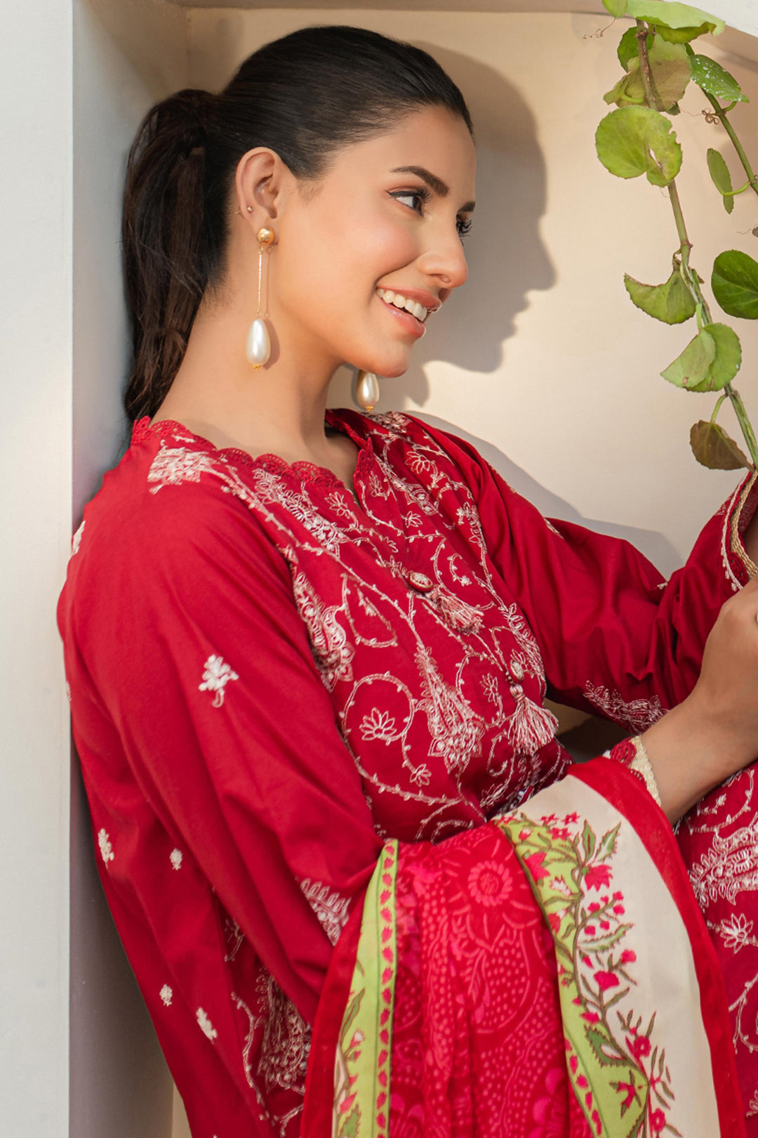 Zellbury | Unstitched 3 Piece Lawn | Embroidered Shirt Shalwar Dupatta - 1262 - House Of Hania