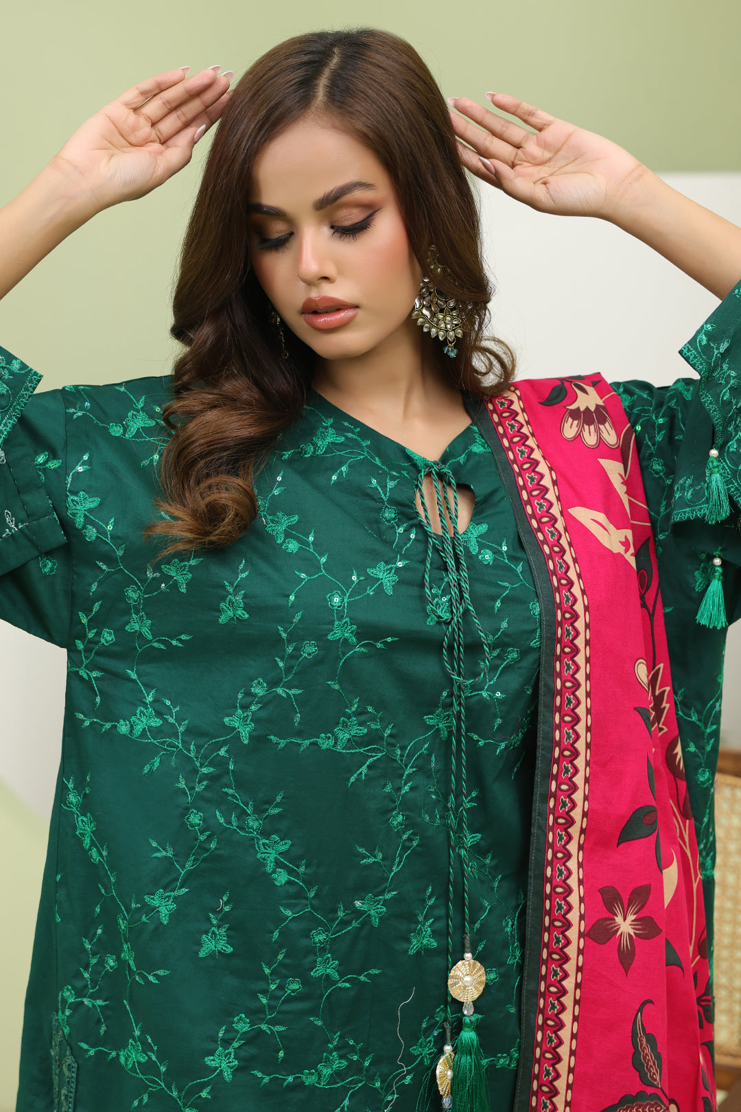 Zellbury | Unstitched 3 Piece Lawn | Embroidered Shirt Shalwar Dupatta - 1264 - House Of Hania