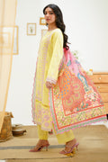 Zellbury | Unstitched 3 Piece Lawn | Embroidered Shirt Shalwar Dupatta - 1266 - House Of Hania
