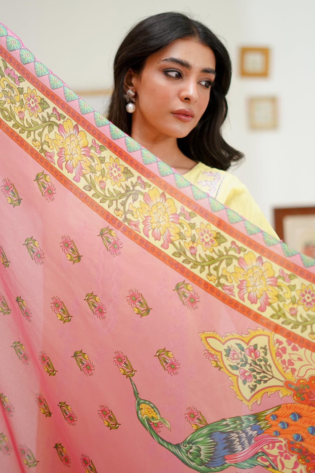 Zellbury | Unstitched 3 Piece Lawn | Embroidered Shirt Shalwar Dupatta - 1266 - House Of Hania