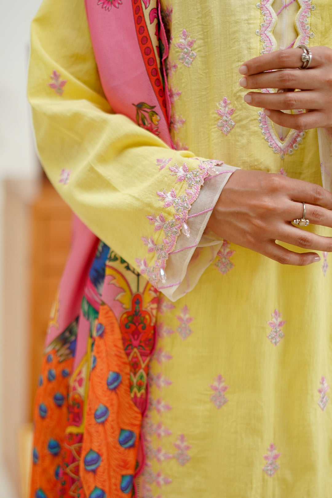 Zellbury | Unstitched 3 Piece Lawn | Embroidered Shirt Shalwar Dupatta - 1266 - House Of Hania