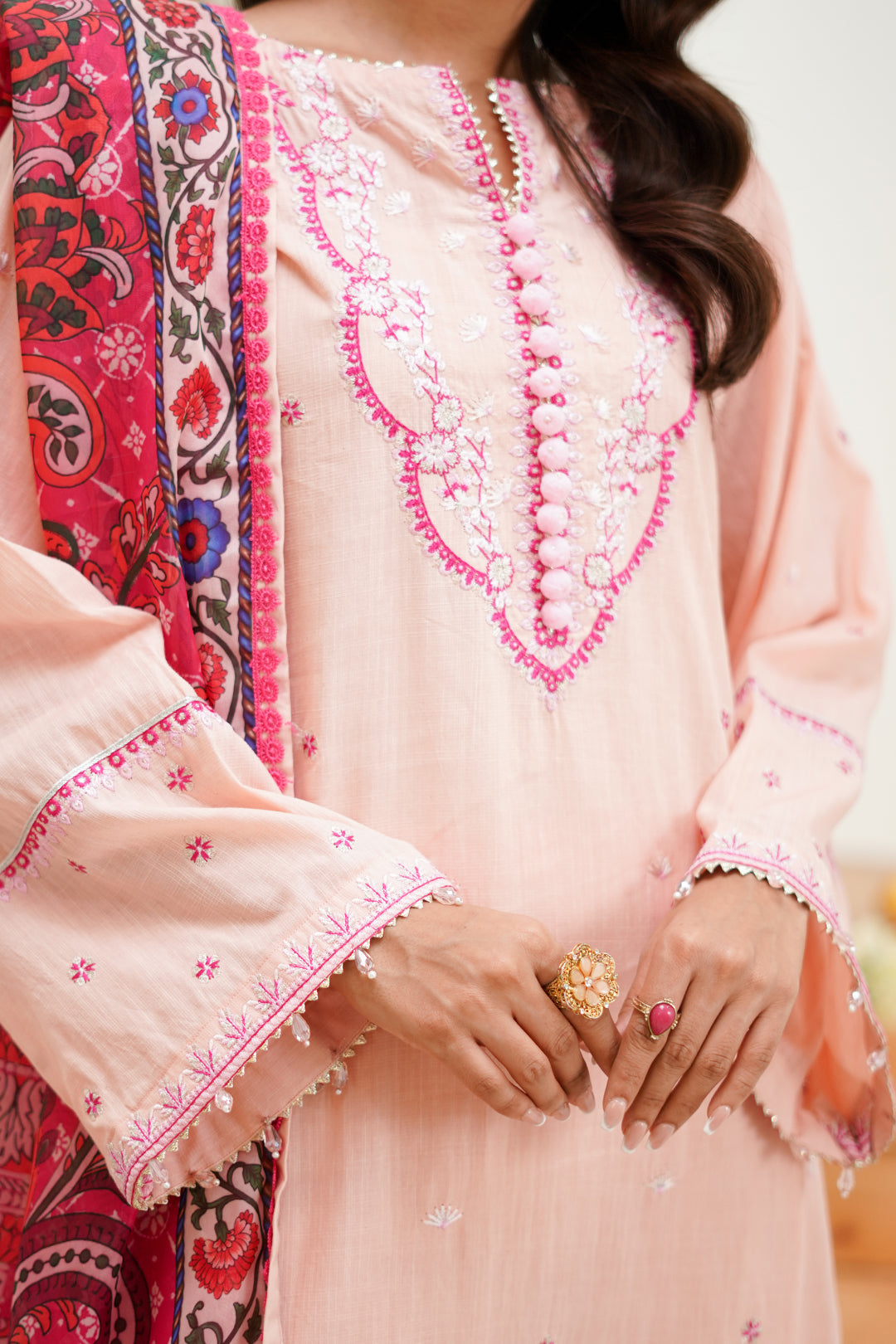 Zellbury | Unstitched 3 Piece Lawn | Embroidered Shirt Shalwar Dupatta - 1267 - House Of Hania