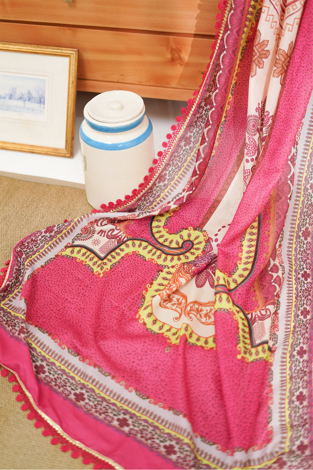 Zellbury | Unstitched 3 Piece Lawn | Embroidered Shirt Shalwar Dupatta - 1270 - House Of Hania